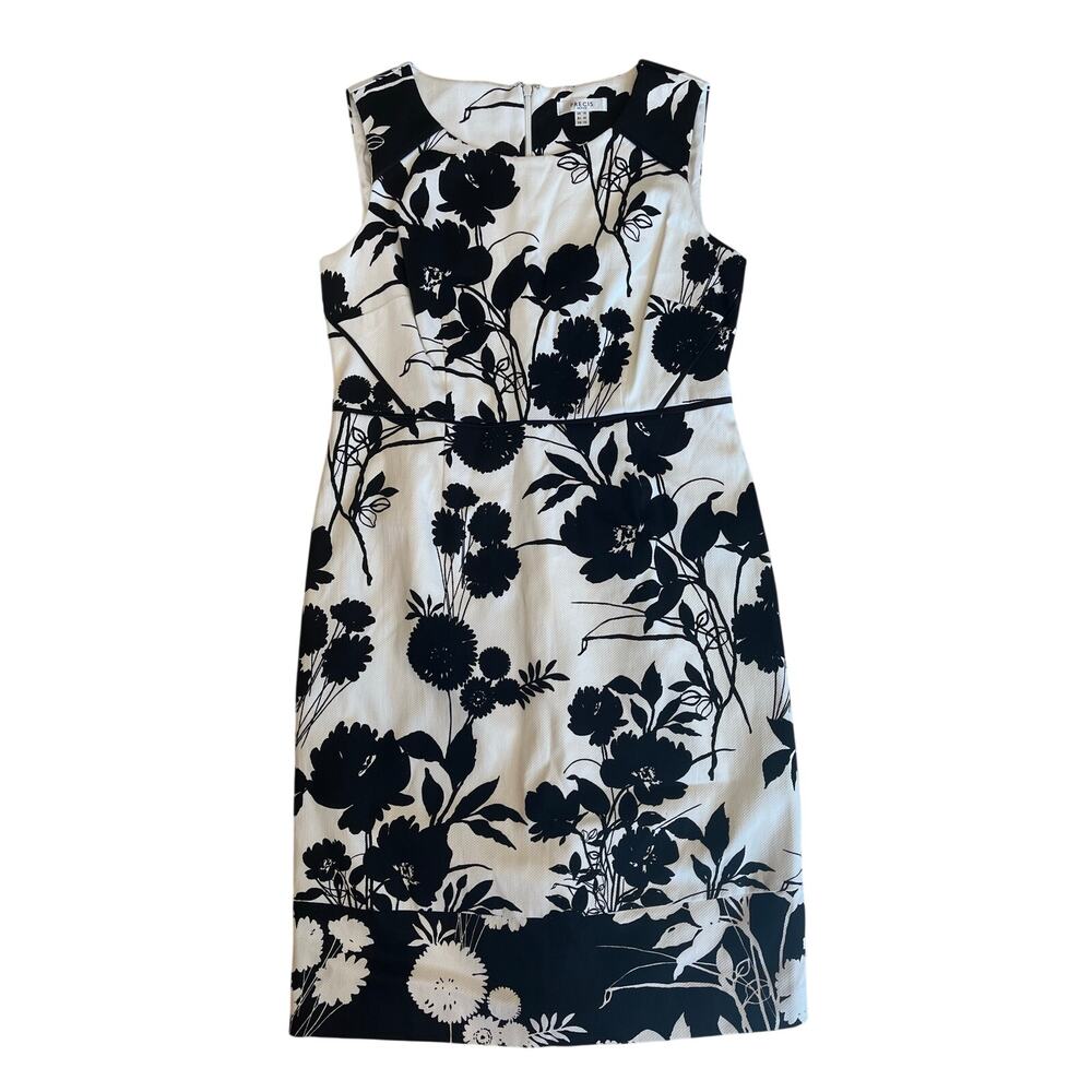 Precis petite floral black and white dress